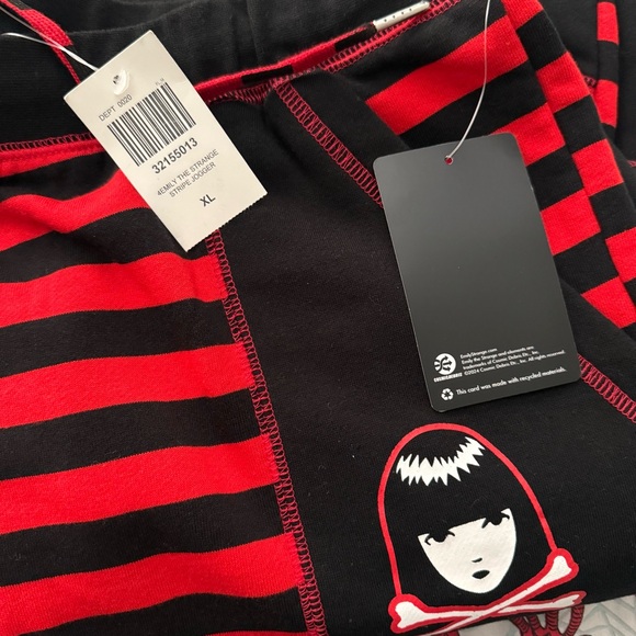 Emily the Strange Stripe Girls Jogger Sweatpants - Picture 3 of 3
